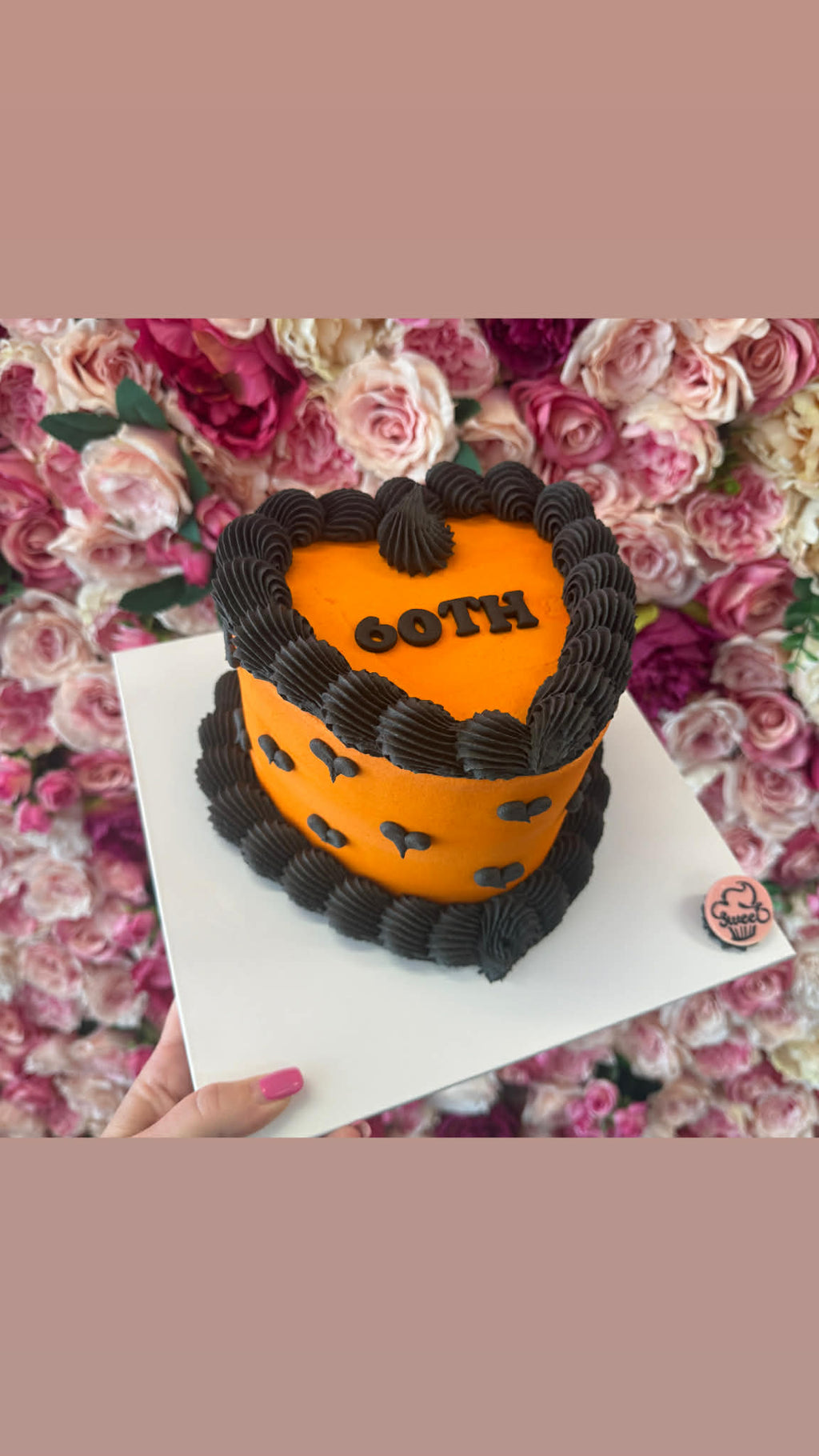 Heart Covered Buttercream Cake