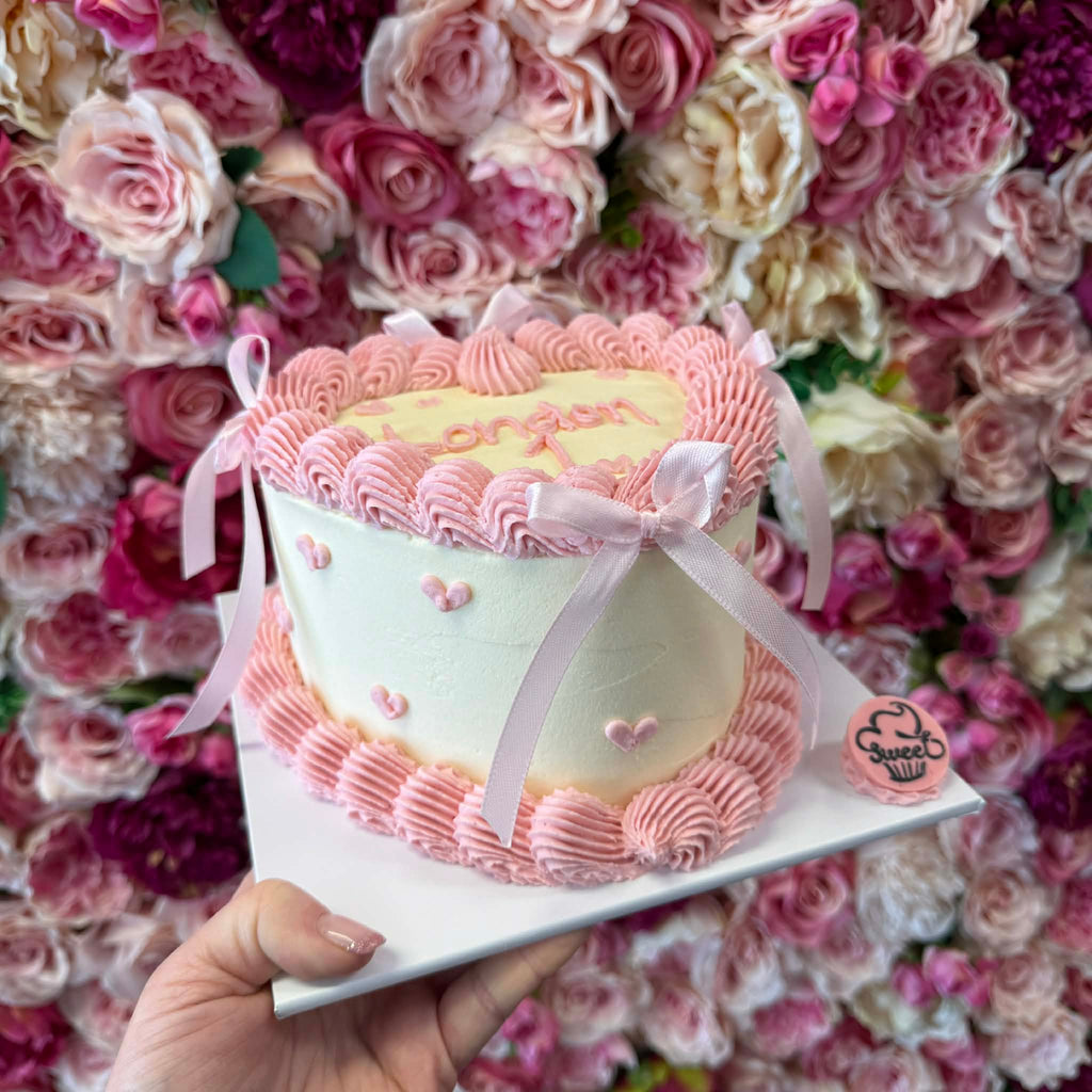 Heart Covered Buttercream Cake