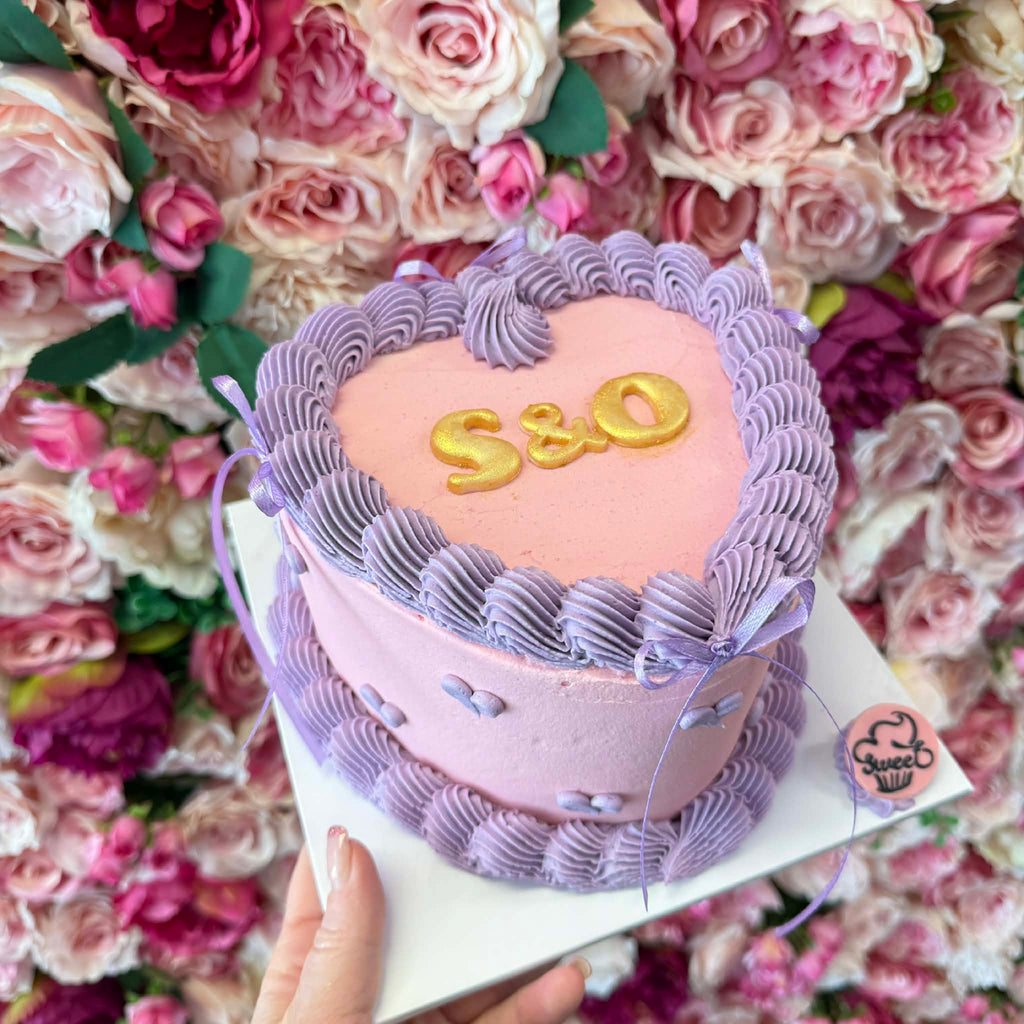 Heart Covered Buttercream Cake